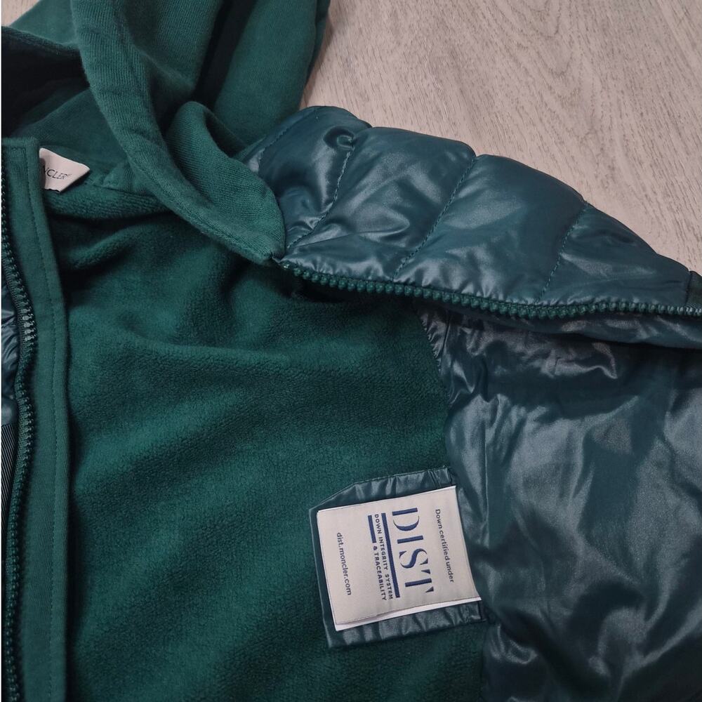 Moncler Forest Green Casual Kids Hooded Jacket With Zipper Closure - Picture 3 of 13